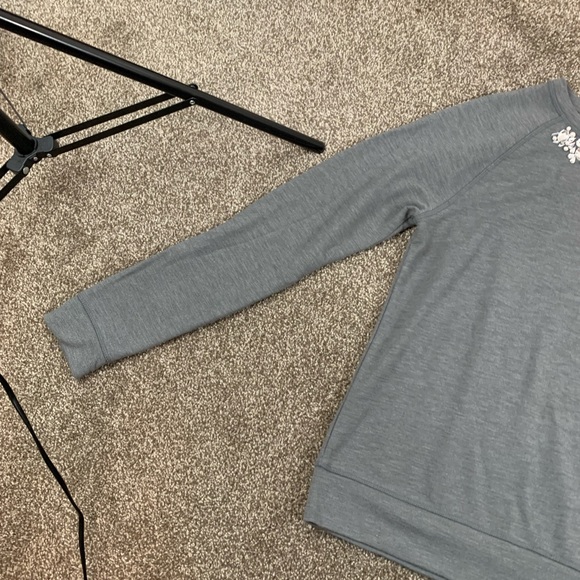 ❤️ JCPenney Sweatshirt Size S Rhinestones collar Long Sleeve Polyester Rayon - Picture 6 of 13